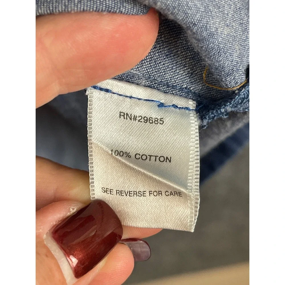 Pendleton Denim Shirt Dress Women's S Blue good Vintage Fit Cotton Midi - Picture 7 of 13